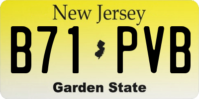 NJ license plate B71PVB