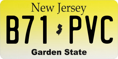 NJ license plate B71PVC