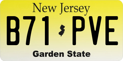 NJ license plate B71PVE