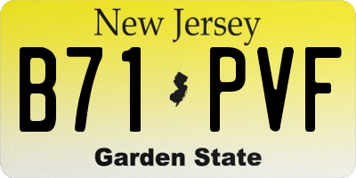 NJ license plate B71PVF