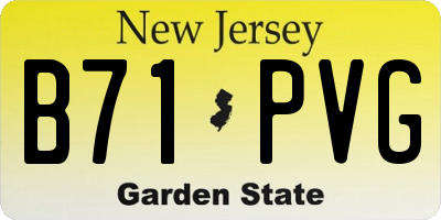 NJ license plate B71PVG