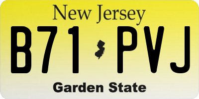 NJ license plate B71PVJ