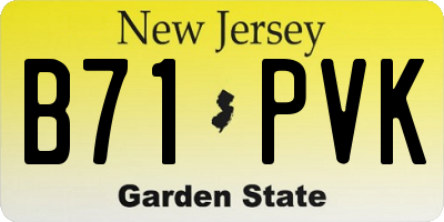 NJ license plate B71PVK