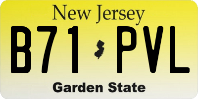 NJ license plate B71PVL