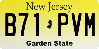 NJ license plate B71PVM