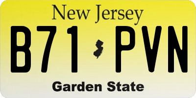 NJ license plate B71PVN
