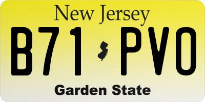 NJ license plate B71PVO
