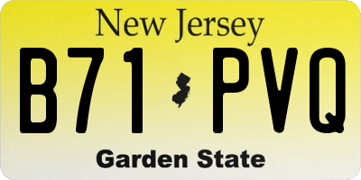 NJ license plate B71PVQ