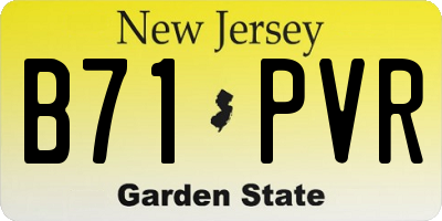 NJ license plate B71PVR