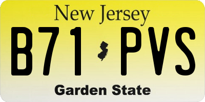 NJ license plate B71PVS