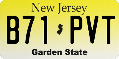 NJ license plate B71PVT