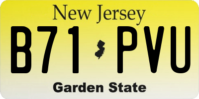 NJ license plate B71PVU