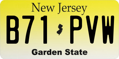 NJ license plate B71PVW