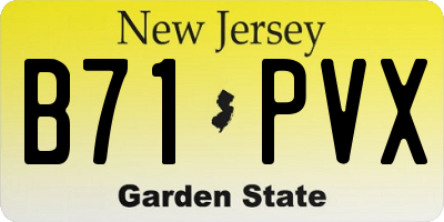 NJ license plate B71PVX