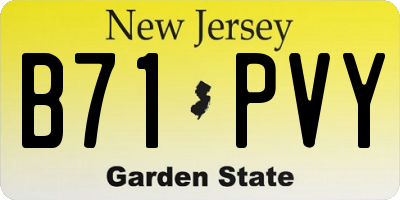 NJ license plate B71PVY
