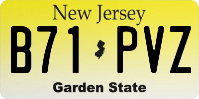 NJ license plate B71PVZ