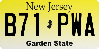 NJ license plate B71PWA