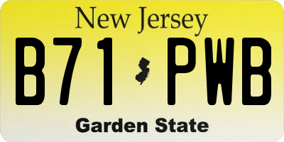 NJ license plate B71PWB