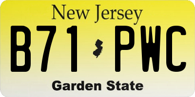 NJ license plate B71PWC