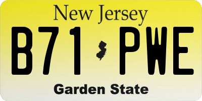 NJ license plate B71PWE