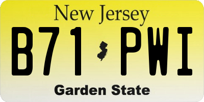 NJ license plate B71PWI