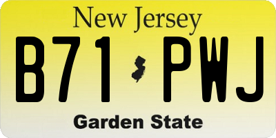 NJ license plate B71PWJ