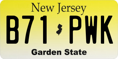 NJ license plate B71PWK
