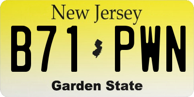 NJ license plate B71PWN