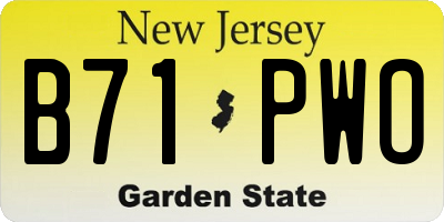 NJ license plate B71PWO
