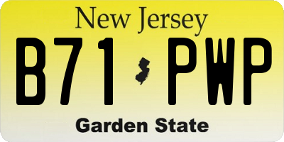 NJ license plate B71PWP