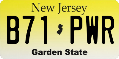 NJ license plate B71PWR