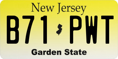 NJ license plate B71PWT