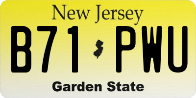 NJ license plate B71PWU