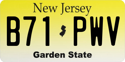 NJ license plate B71PWV