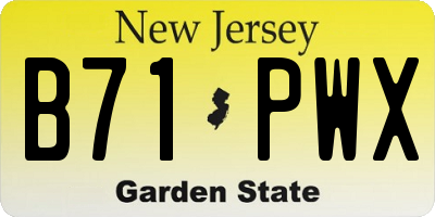 NJ license plate B71PWX