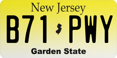 NJ license plate B71PWY
