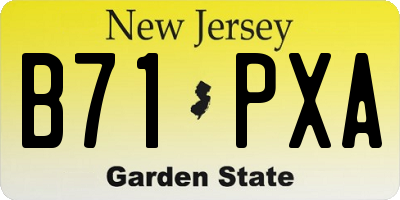 NJ license plate B71PXA