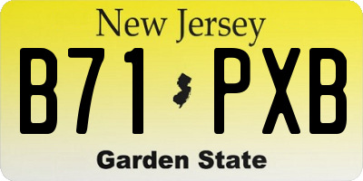NJ license plate B71PXB