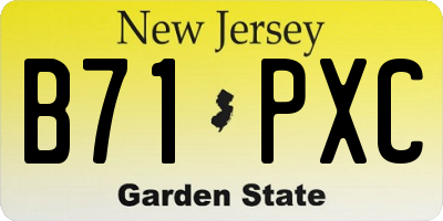 NJ license plate B71PXC