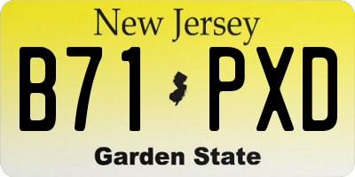 NJ license plate B71PXD
