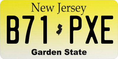 NJ license plate B71PXE