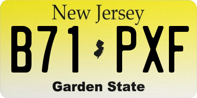 NJ license plate B71PXF