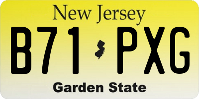 NJ license plate B71PXG