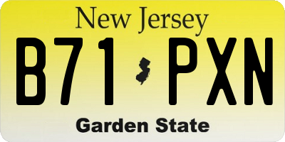 NJ license plate B71PXN