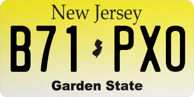 NJ license plate B71PXO