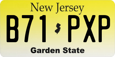 NJ license plate B71PXP