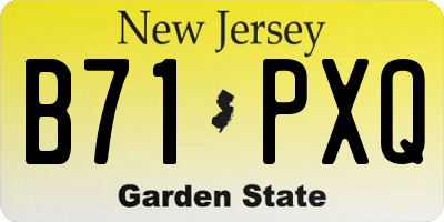 NJ license plate B71PXQ