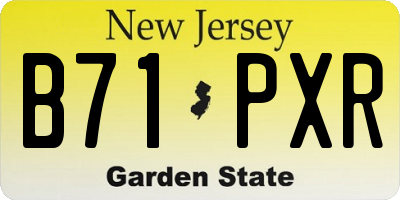 NJ license plate B71PXR