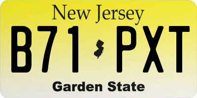NJ license plate B71PXT
