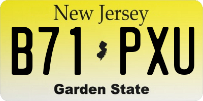NJ license plate B71PXU